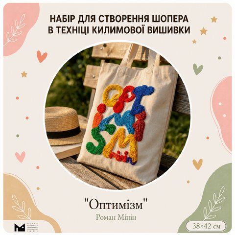 Набір: Шопер з вишивкою "Оптимізм"  306148 фото